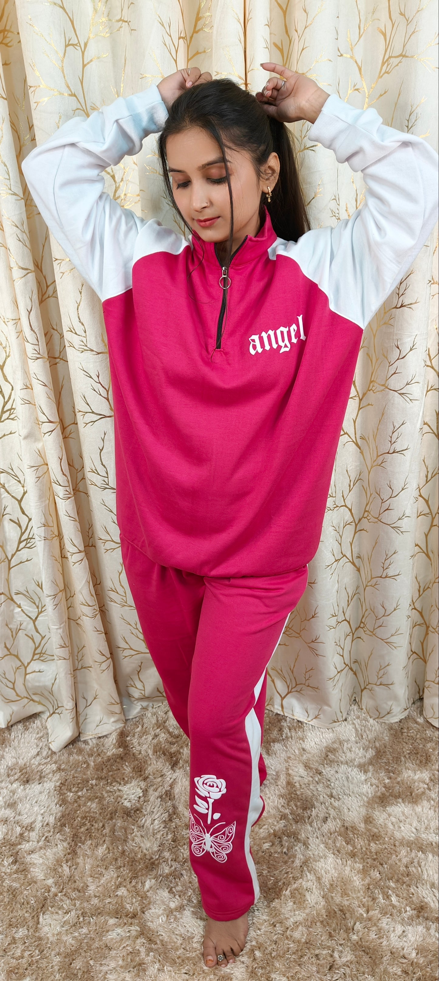 Warm track suit with inside fleece
