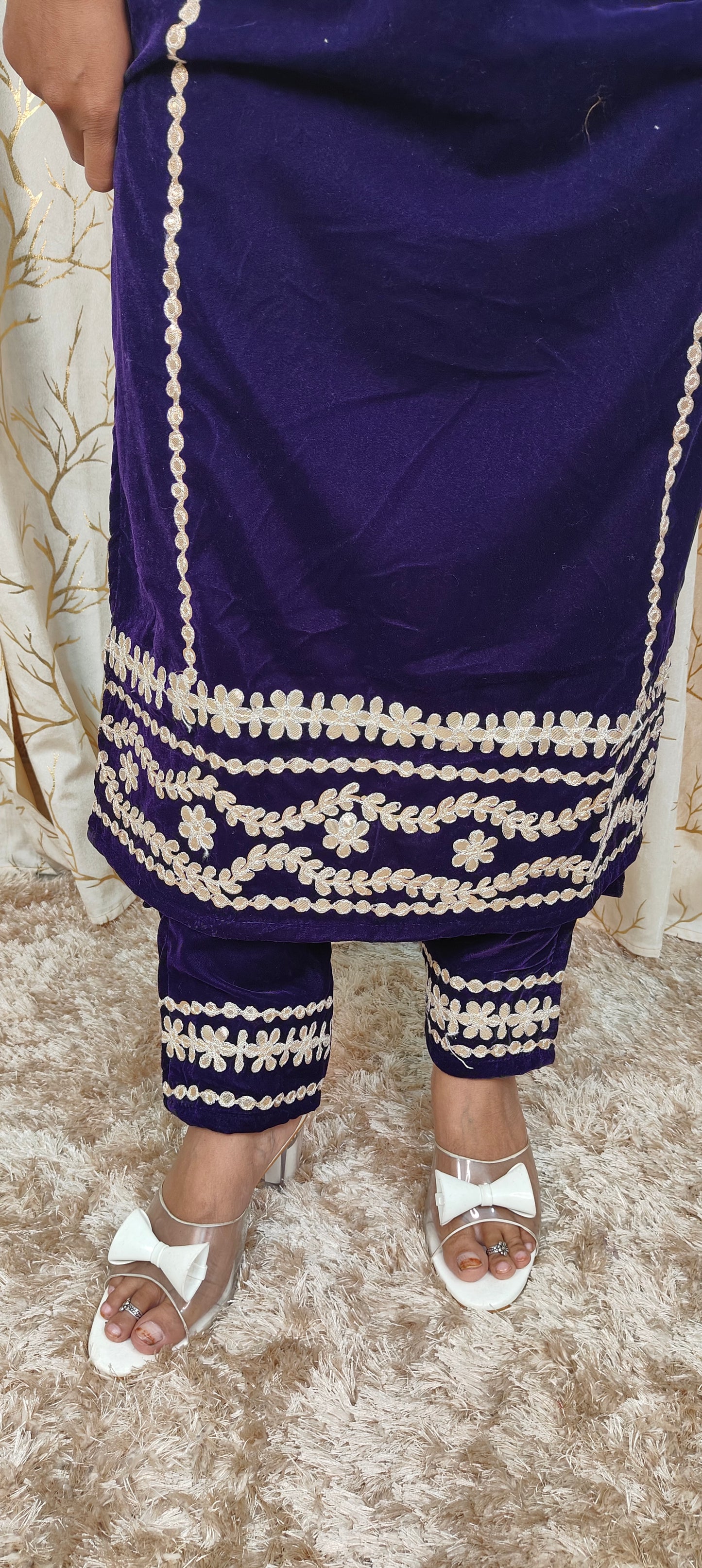 Zari Patch Work Firan Style Cord Set