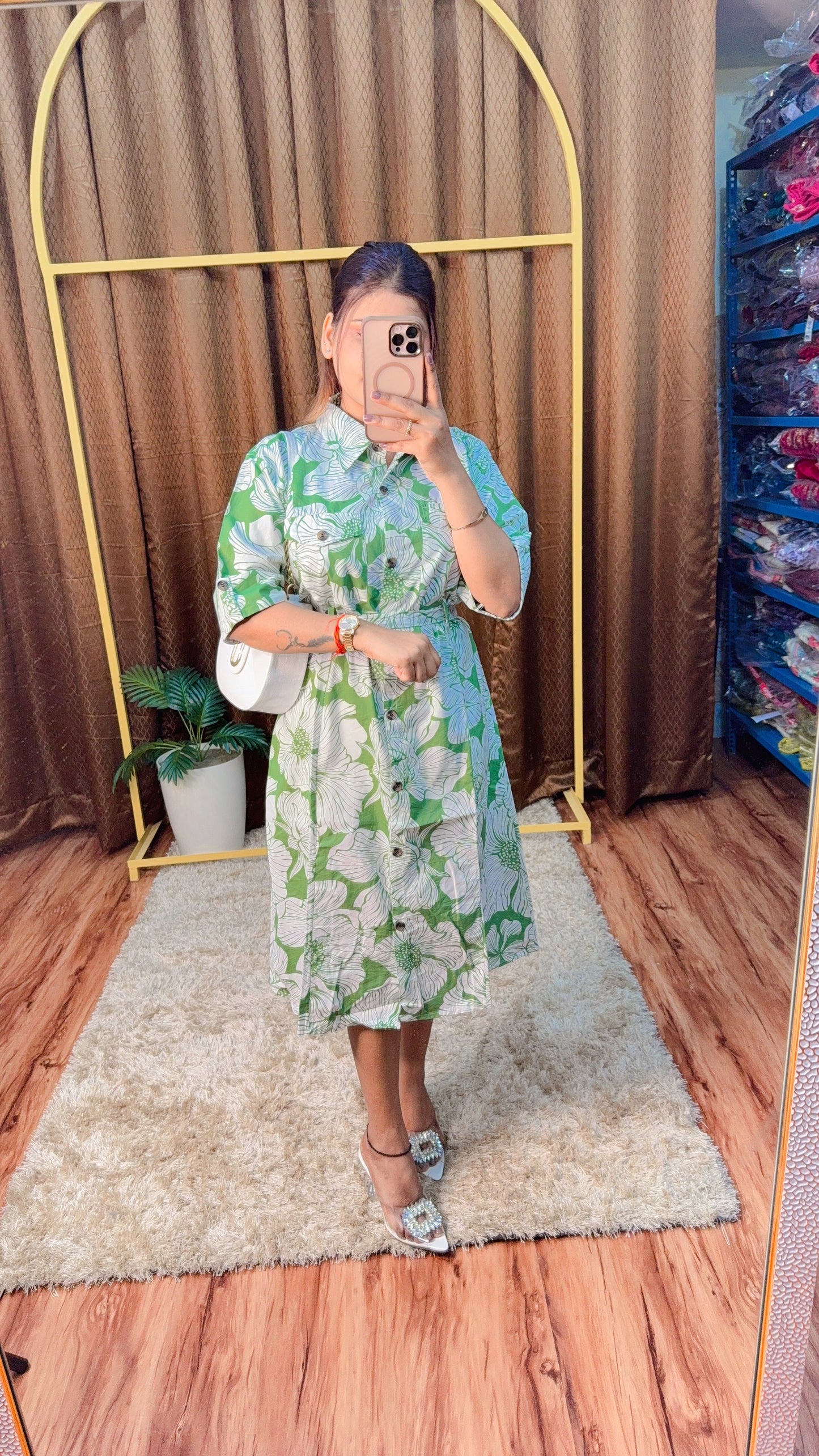 Digital Printed collar knee Length Middy Suit set