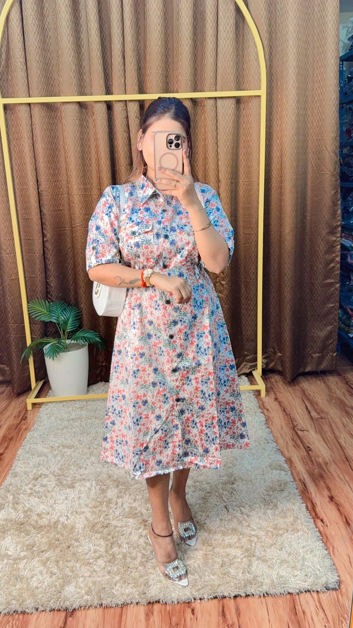 Digital Printed collar knee Length Middy Suit set