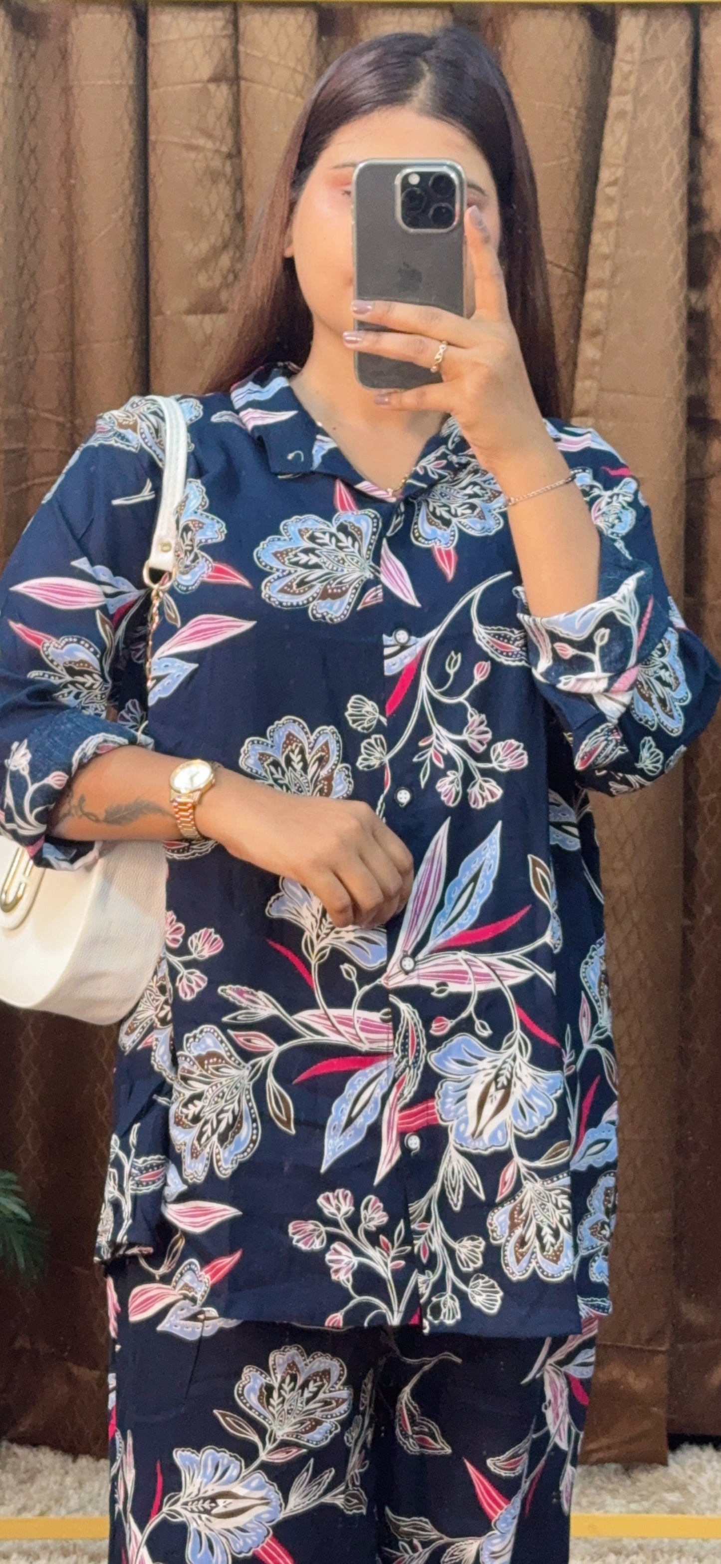Digital Printed Shirt Style Cord Set