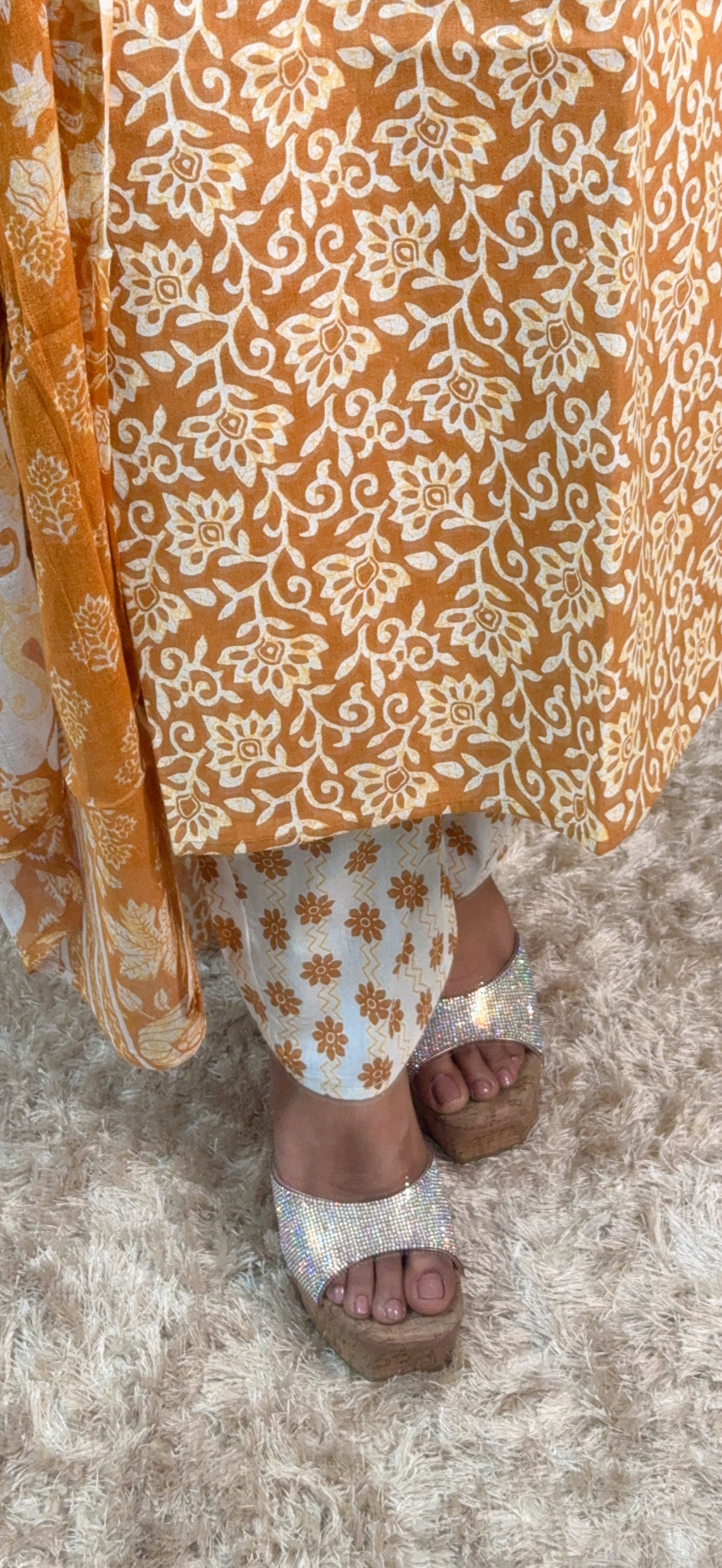 Printed cotton suit set