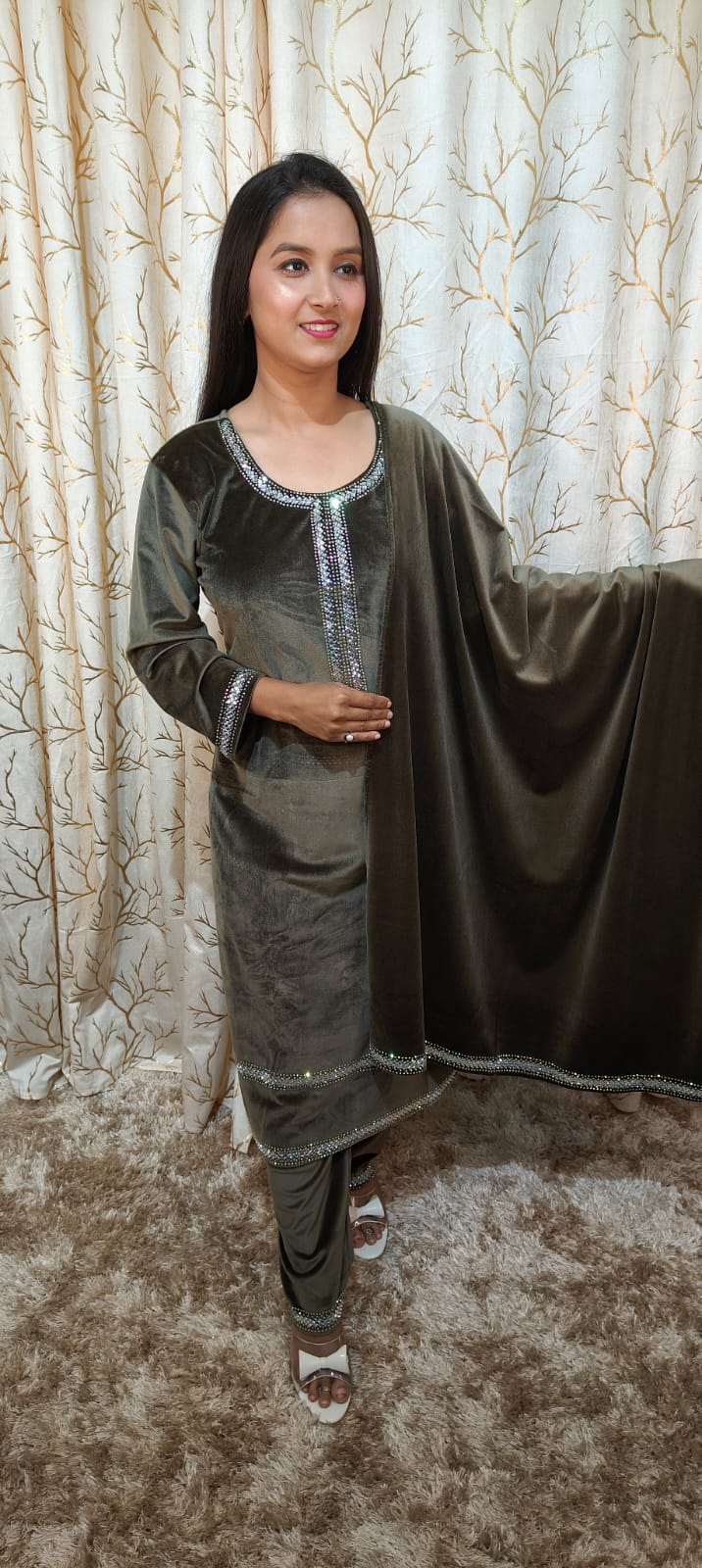 Diamond velvet suit