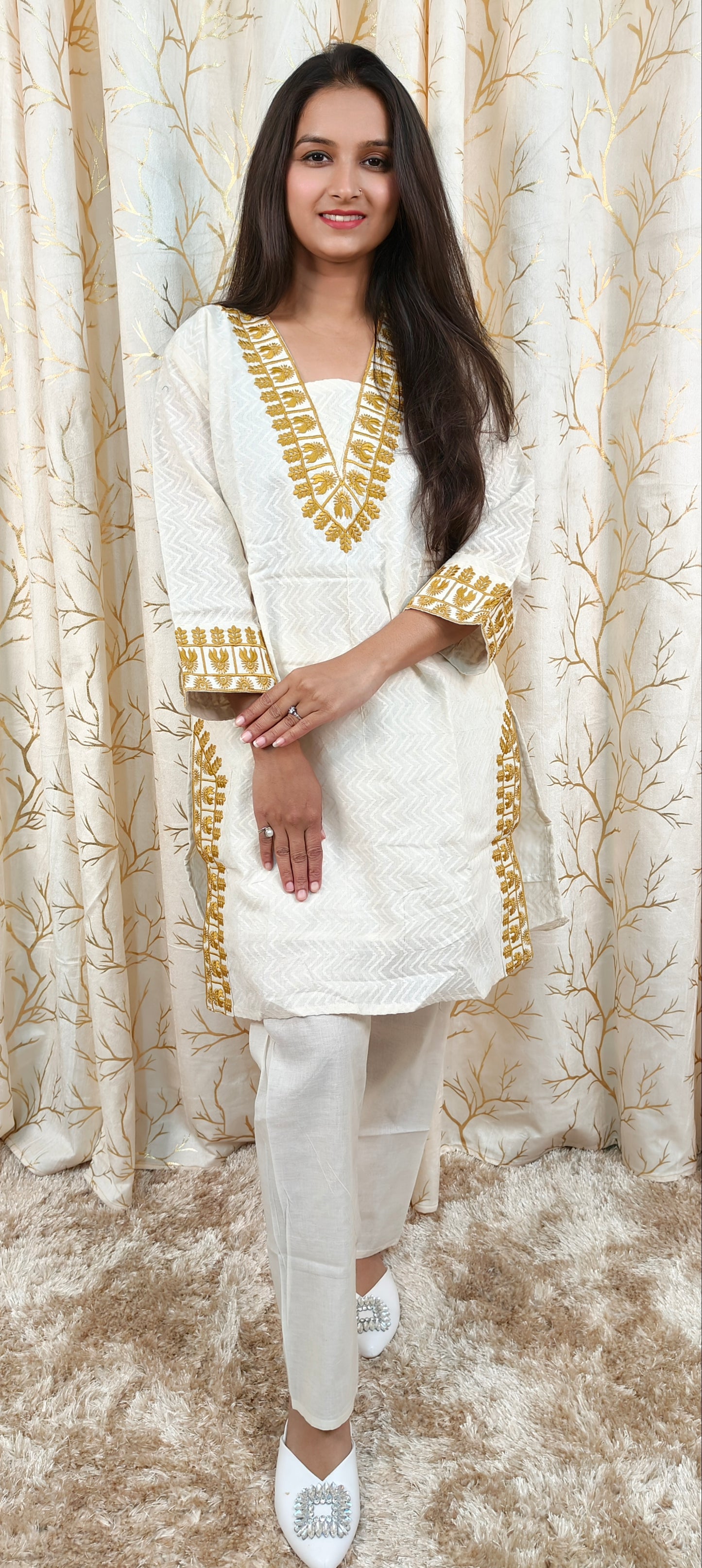 Khadi Cotton Cord set with thread work