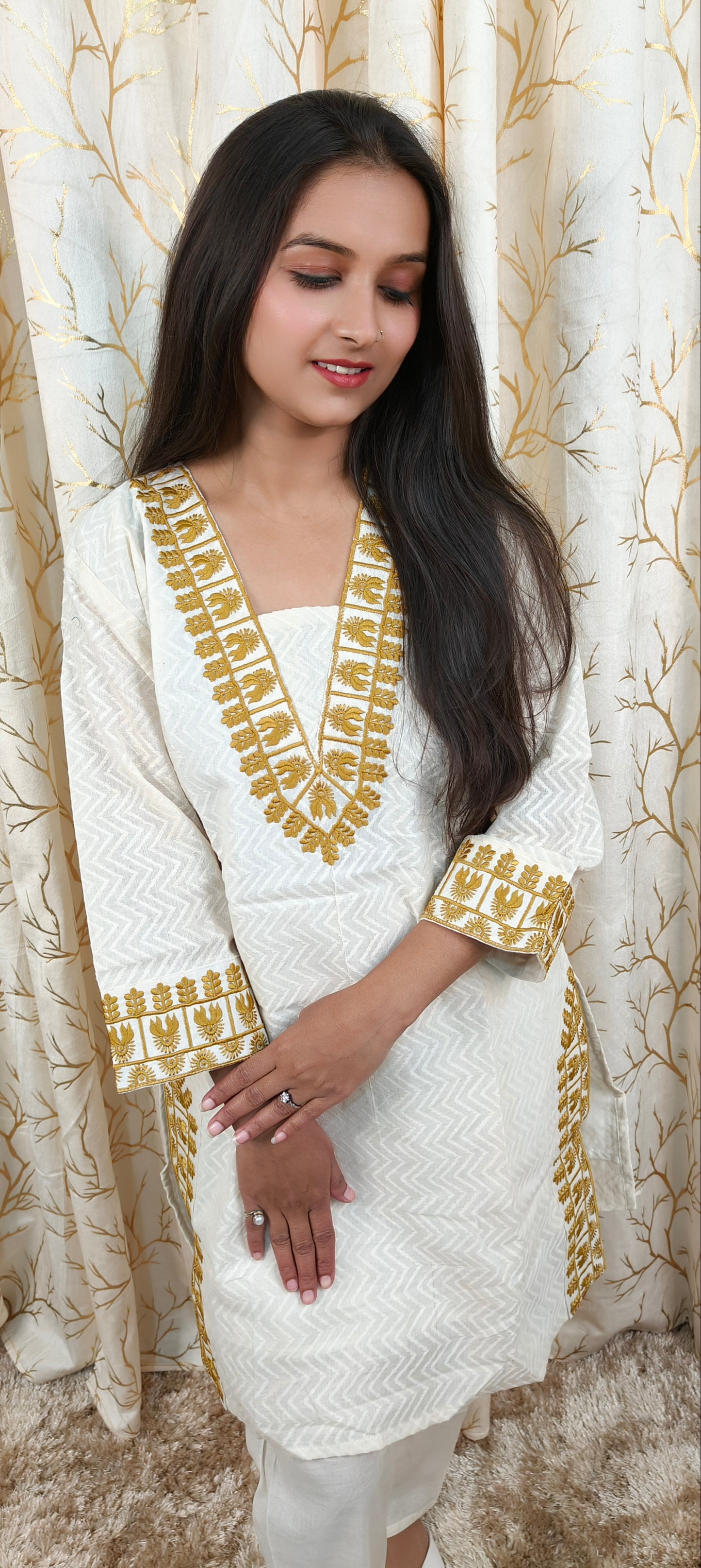 Khadi Cotton Cord set with thread work