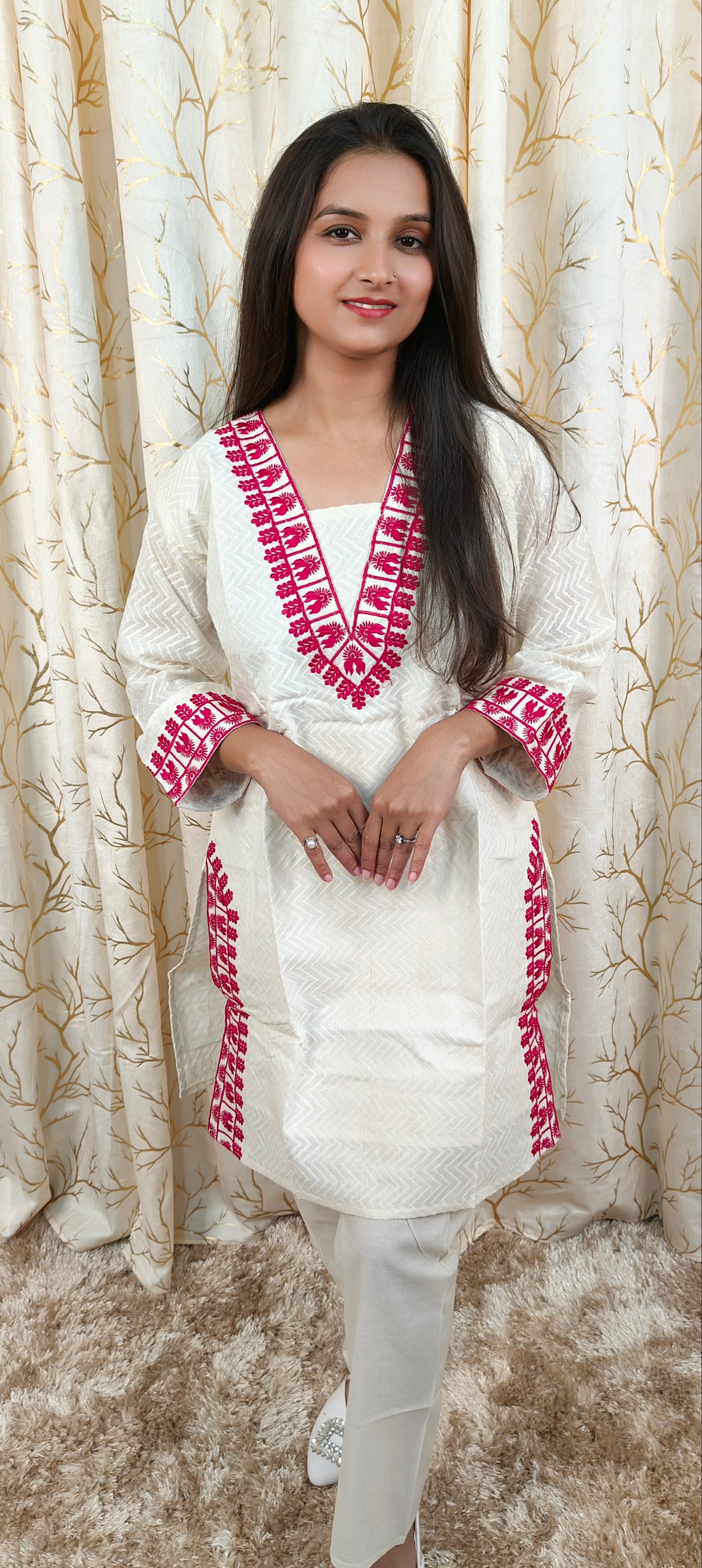 Khadi Cotton Cord set with thread work