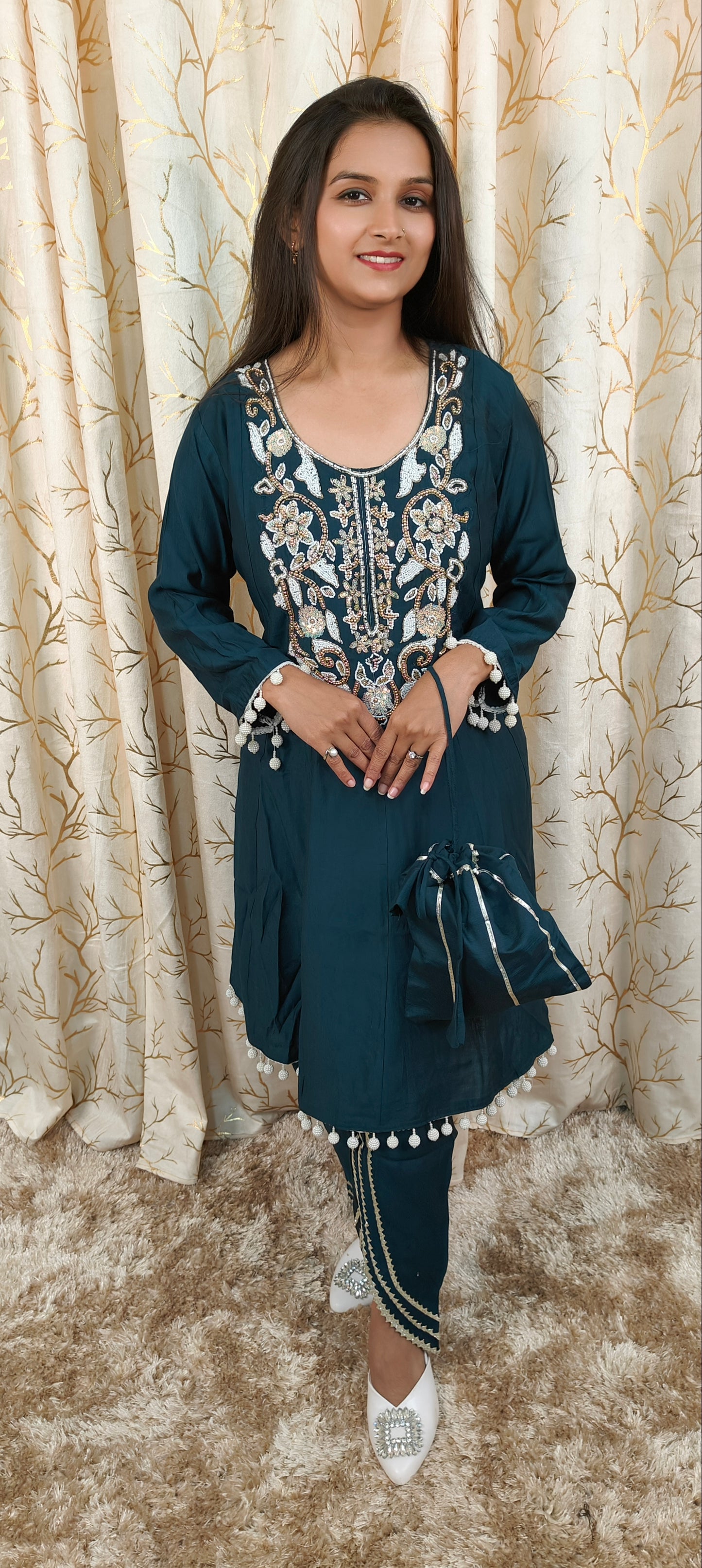 Party wear peplum coord set with dhoti