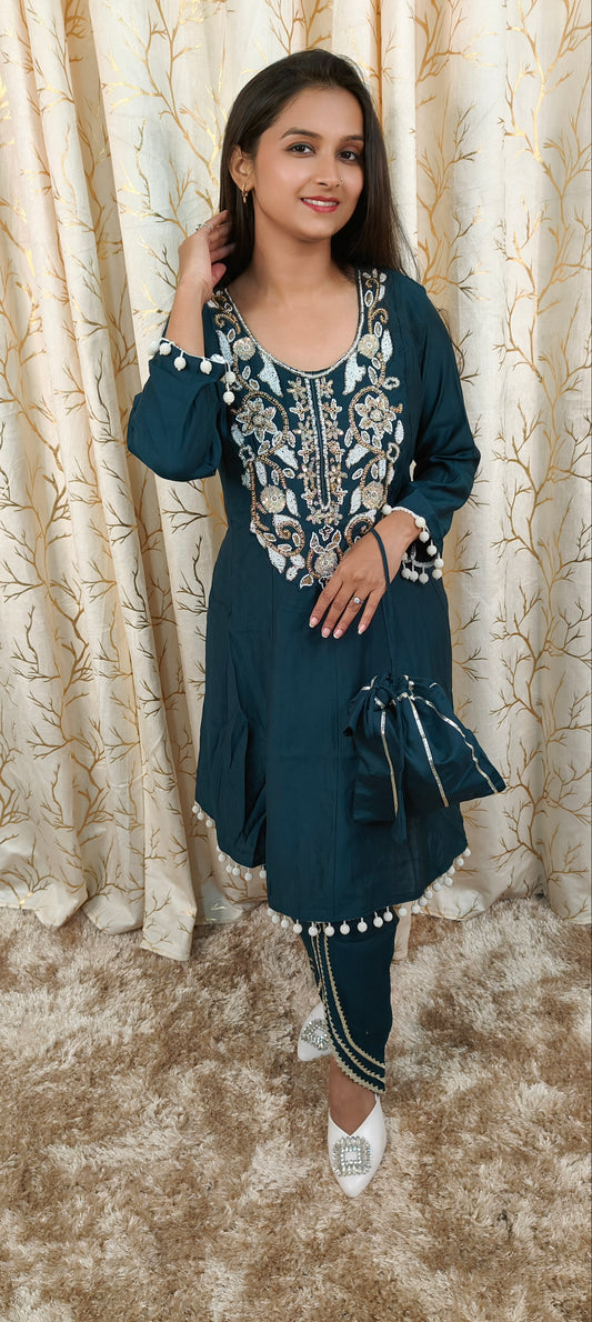 Party wear peplum coord set with dhoti